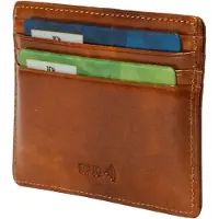 Tony Perotti Leren RFID Creditcard etui met Van Gogh look, Gognac