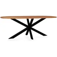 Lizzely Garden & Living Eettafel Deens ovaal 210cm bruin Hero ovale eettafel