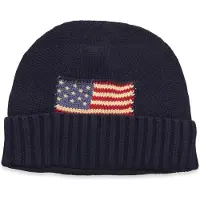Ralph Lauren Muts van gekamde katoen met marinevlag (S/M), Casual, Marineblauw 323980672001