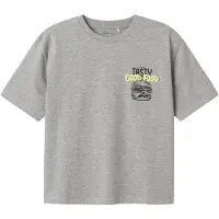 Name it T-Shirt - NkmTibilbo - Grey Melange m. Print - - 6 jaar (116) - T-Shirts
