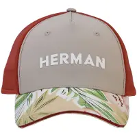 Herman Casquette baseball avec mesh rigide, visière sandwich avec un imprimé tropical, panneau frontal uni avec en silicone