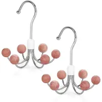 Snq Hoodie Hanger Met 6 Bollen - 2 Stuks - 360° Draaibare Tas- En Sjaalhanger - Bh Hanger - Kledingkast Organizer - Afmeting 14x15 cm