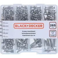 Black & Decker Torx Schroevenset - 265-delig - Verzonken Kop met Zelftappende Punt - RVS - Stevige Opbergbox - Diverse Maten voor Uiteenlopende Klussen - Praktisch en Compact - Kleur Zilver