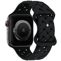 Beline Silicone Woven Serie - Horlogeband - Zwart - Apple Watch Compatibiliteit - Elegant Ontwerp