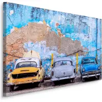 Karo-art Schilderij - Oldtimers in Cuba, 5 maten, Premium Print