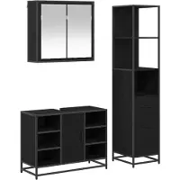 vidaXL Badkamermeubel Set 3 st Zwart Eiken 80 x 33 x 60 cm