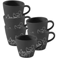 Villeroy & Boch Espressokop Manufacture Rock Mickey Mouse Zwart 60ml (Set van 6)