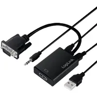 Logilink CV0060 HDMI Adapter [1x VGA-stekker - 1x HDMI-bus] Zwart 45.00 cm