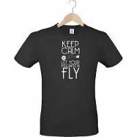Kariban mijncadeautje - Luxe schort - Keep Calm - Dont Worry be Happy - blauw / navy