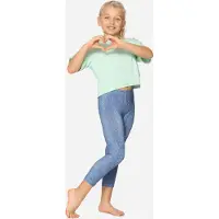 Merry Style Meisjes Leggings - Vrijetijdsbroek - Capri - Katoen - MS-MS10-405-LE - Blauw/Punten - 134