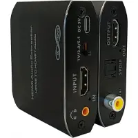 Orbit Electronic HDMI Audio Extractor 4K/2K - Audio Converter - HDMI In naar HDMI Out - Optisch (SPDIF), Coaxiaal + 3.5mm Audio - Met Voedingsadapter