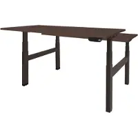 Schaffenburg Dextro Plus Duo Zit-sta-bureau Rechthoekig Eiken H-Frame 1.400 (B) x 800 (D) x 645 (H) mm Melamine