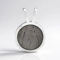 Cavill - Zilveren hanger - 925 Sterling zilver - Aletai meteoriet 2,27 ct rond - Elegante kosmische hanger 21x14 mm