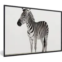 PosterMonkey Poster in fotolijst kind - Zebra - Meisjes - Dieren - Kinderen - Jongens - Muurdecoratie kinderkamer - Poster slaapkamer - 120x80 cm - Slaapkamer decoratie