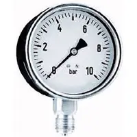 Splash-X Manometer Ø63mm RVS kast 1/4" achteraansluiting bereik 0-6 bar, glycerine gevuld