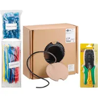 Goobay 55440 CAT 6 buitenkabelset, U/UTP, zwart, 100 m - koper, AWG 24/1 (massief), PE