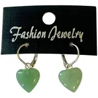 Ruben Robijn Aventurijn groen hartjes oorbellen - fashion jewelry