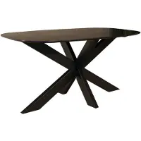 Lizzely Garden & Living Eettafel deens ovaal mangohout 160cm Austin zwart ovale tafel duurzaam mango eetkamertafel