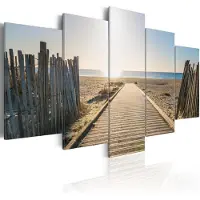 Karo-art Schilderij - Herinneringen aan het strand III, 5 luik