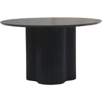 Lizzely Garden & Living Eettafel organisch rond mangohout Demi 130x130cm zwart organische eettafel