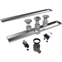Easy drain Easydrain Tegeldrain tegel afv.goot 9,8x100cm.m/sifon(tgl.roosterd.12mm Rvs
