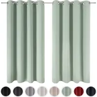 Blumtal Gordijnen - Verduisterend Gordijn Kant en Klaar - Blackout Gordijnen - 117 x 138 cm - Zomer Groen - Set van 2