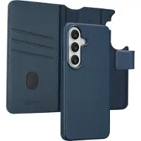 Accezz Leather Bookcase 2-in-1 met MagSafe voor de Samsung Galaxy S26 - Nightfall Blue