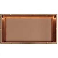 Guido Gusto Copper RVS Inbouwnis 30x60x10cm met tegelflens en RGB verlichting