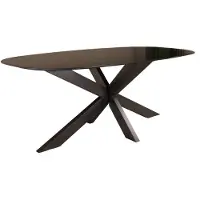 Lizzely Garden & Living Eettafel deens ovaal mangohout 240cm Austin zwart ovale tafel duurzaam mango eetkamertafel