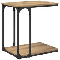 vidaXL Bijzettafel Artisan Eiken 50 x 35 x 52 cm Bewerkt hout