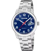 Calypso Kwartshorloge Basic Horloge, herenhorloge, stalen band, analoog, dag