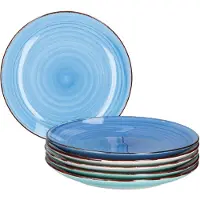 MamboCat Set van 6 platte dinerborden blauw 26,5cm