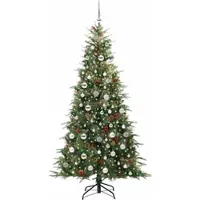 vidaXL Kunstmatige Hinged Kerstboom met 300 LED Groen 210 cm PE en PVC