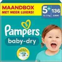 Pampers - Baby Dry - Maat 5+ - Maandbox - 136 stuks - 12/17KG