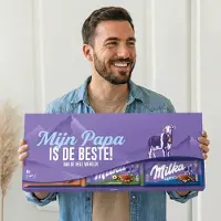 Milka Mega Reep XXL - "Mijn papa is de beste" - Vaderdag Cadeau - 6 Chocoladerepen (Mix van Smaken) - Cadeau voor Vader