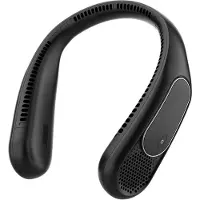 VHV - Nekventilator - draagbare USB ventilator - handsfree halsventilator 6000 mAh 4 standen USB oplaadbaar zwart - voor kantoor, reizen, sport en buiten