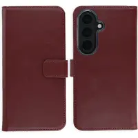 Selencia Echt Leren Bookcase voor de Samsung Galaxy S26 - Burgundy