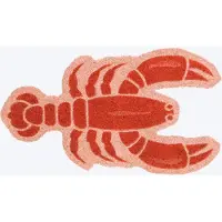 Fisura deurmat Kreeft 70 x 40 cm kokosvezel naturel/rood