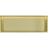 Guido Gusto Mat goud RVS Inbouwnis 30x90x10cm met tegelflens en LED verlichting