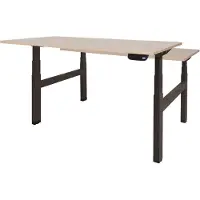 Schaffenburg Dextro Plus Duo Zit-sta-bureau Rechthoekig Eiken H-Frame 1.200 (B) x 800 (D) x 645 (H) mm Melamine