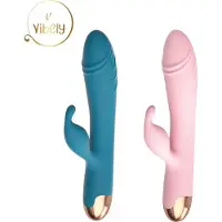 VIBELY - Rabbit Vibrator 360 - Erotiek -tarzan vibrator - vibrators voor vrouwen - Sex Toys voor vrouwen - 10 standen - Fluisterstil - Pink