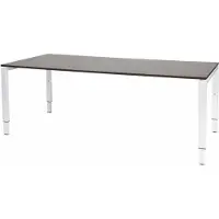 Schaffenburg Verstelbaar Bureau - Domino 200x90 grijs - wit frame