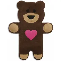 Leschi - Warmtekussen Teddy de Beer met Hart - chocoladekleur