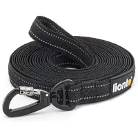 Lionto Trainingslijn lang, antislip grip & reflecterend zwart 20 m