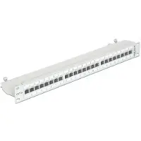 DeLOCK 19 inch patch panel | 24x RJ45 | CAT6a | STP | 1U | grijs