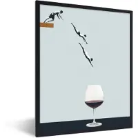 PosterMonkey Fotolijst incl. Poster - Wijnglas - Mannen - Vintage - 60x80 cm - Posterlijst