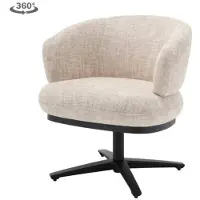 Tower Living Eetkamerstoel Perca draaibaar Chenille - TED 24 off white