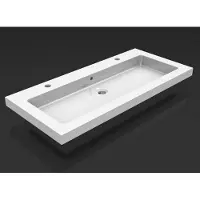 Bally Kera Meubelwastafel Keramisch 100x46cm Met 2 Kraangaten