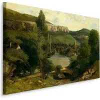 Karo-art Schilderij - Gustave Courbet Ornans View , Reproductie