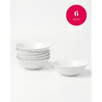 Vtwonen - Pasta kommen - Porselein - Wit - 20 cm - Set van 6